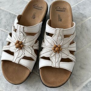 Clarks Women's White Sandals